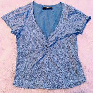 brandy melville floral blue top